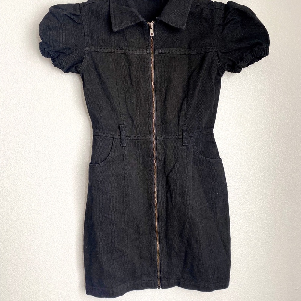 Puff Sleeve Zip Dress